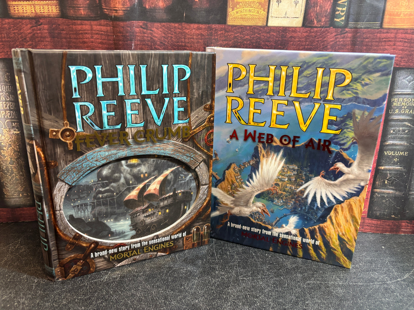 Fever Crumb & Web of Air by Philip Reeve 2 Vol HB Set Both SIGNED 1st Editions