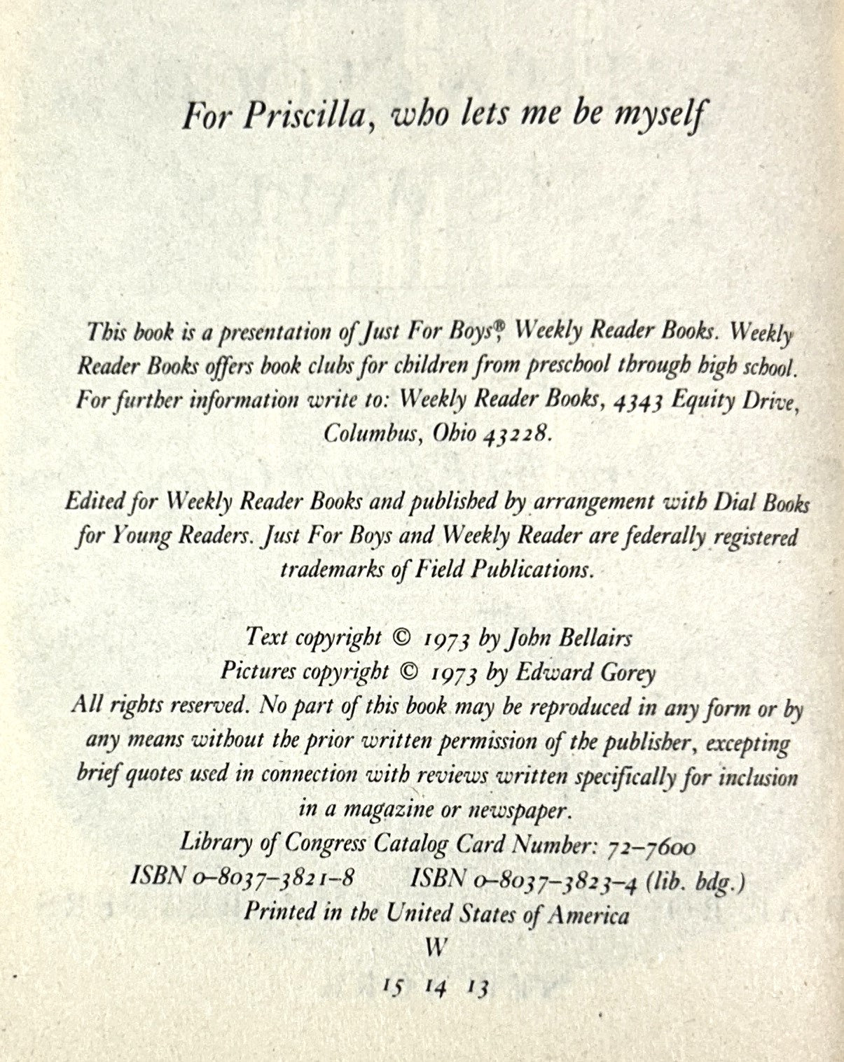 The House with a Clock in Its Walls by John Belairs 1973