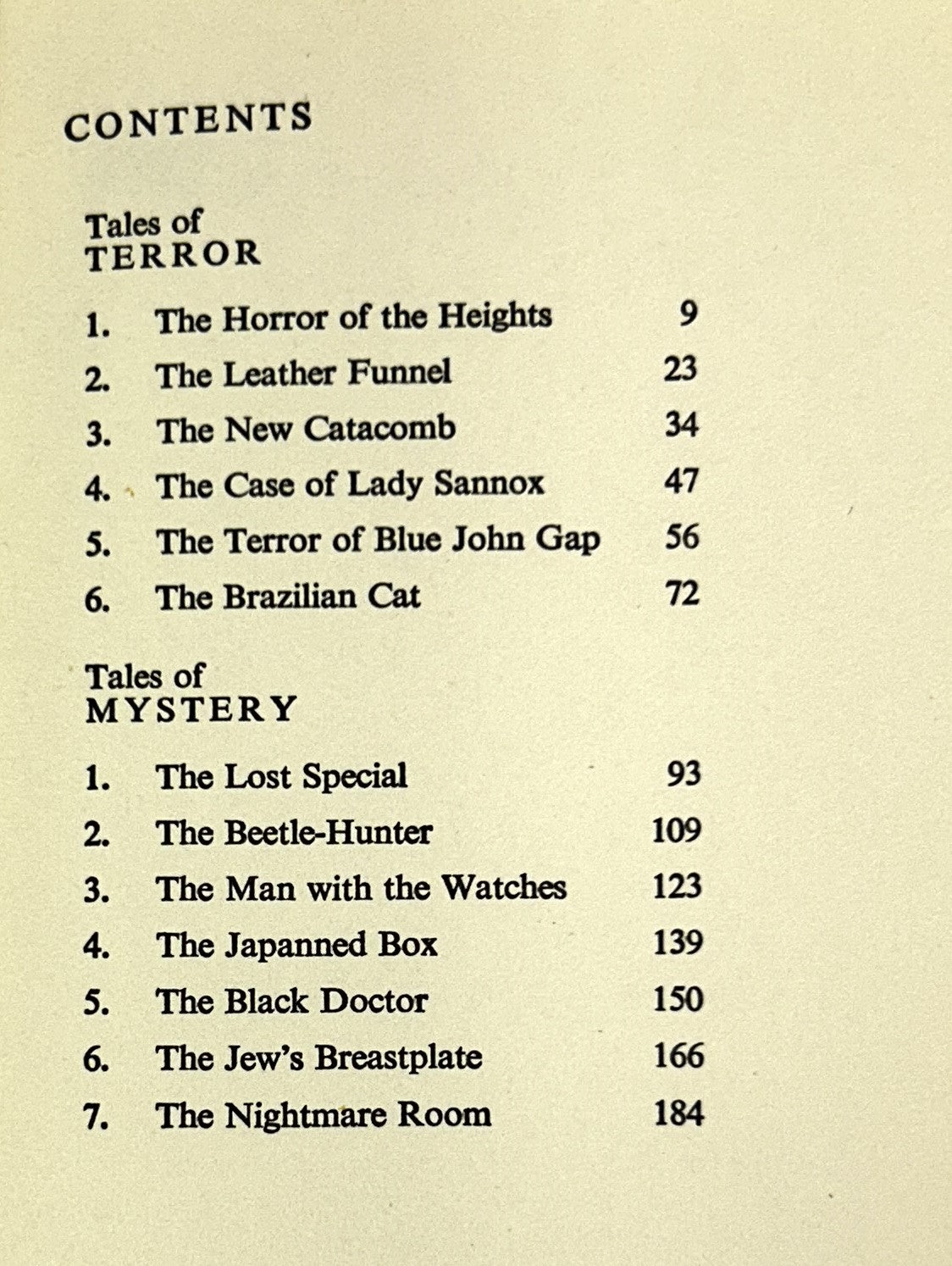 Tales of Terror and Mystery by Sir Arthur Conan Doyle 1963