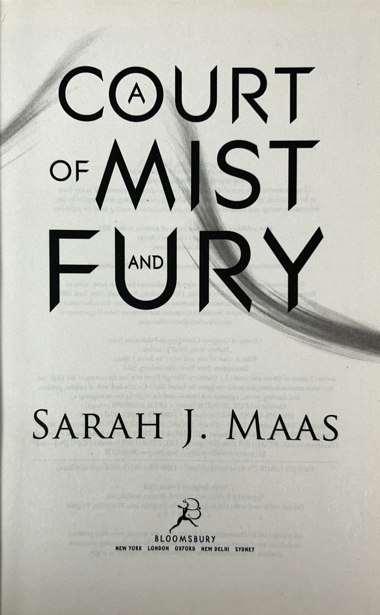 Court of Mist & Fury (Court of Thorns & Roses #2) by Sarah J. Maas 3rd Printing OOP Cover