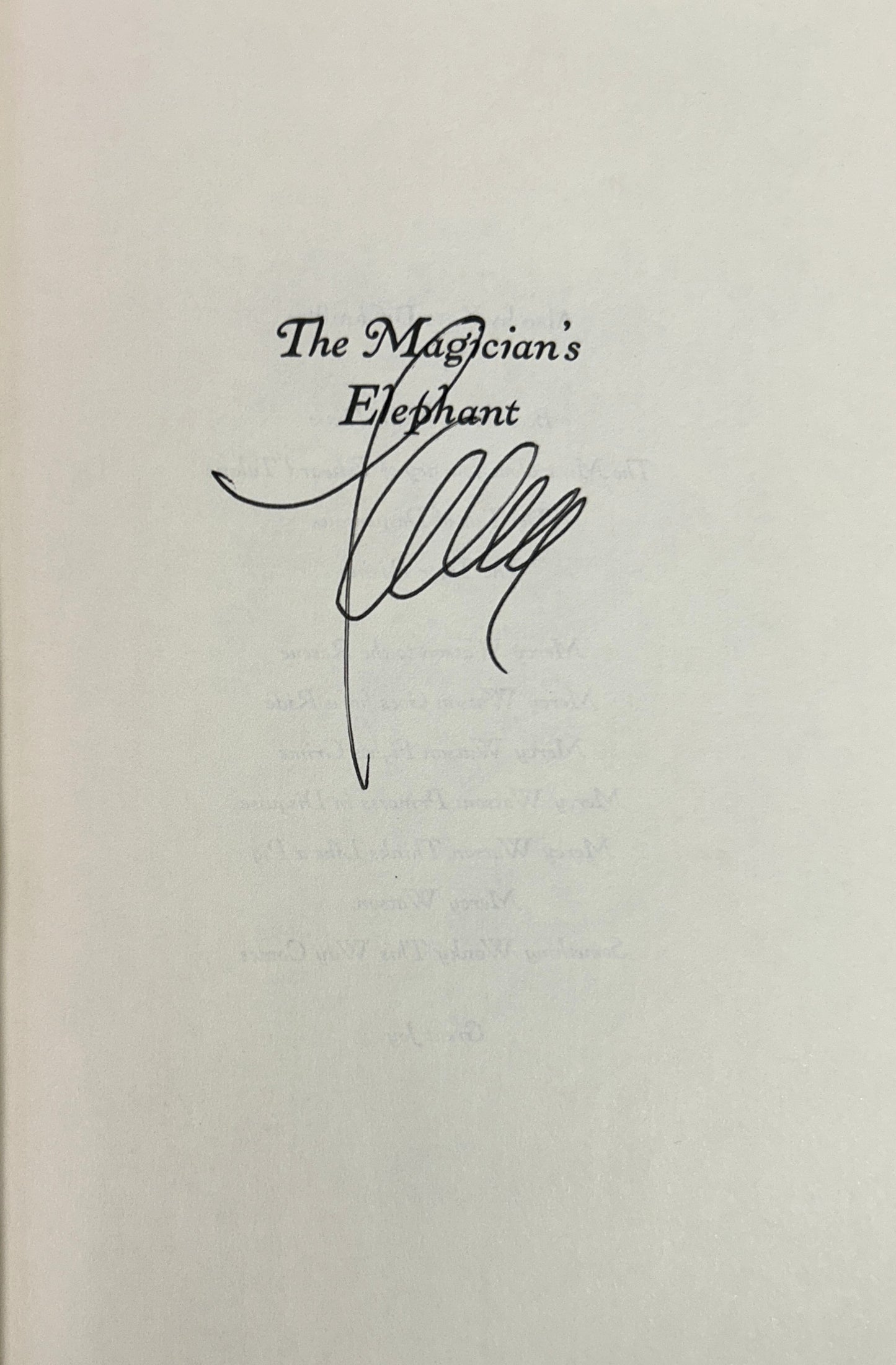 The Magician's Elephant by Kate DiCamillo 2009 SIGNED 1st Edition