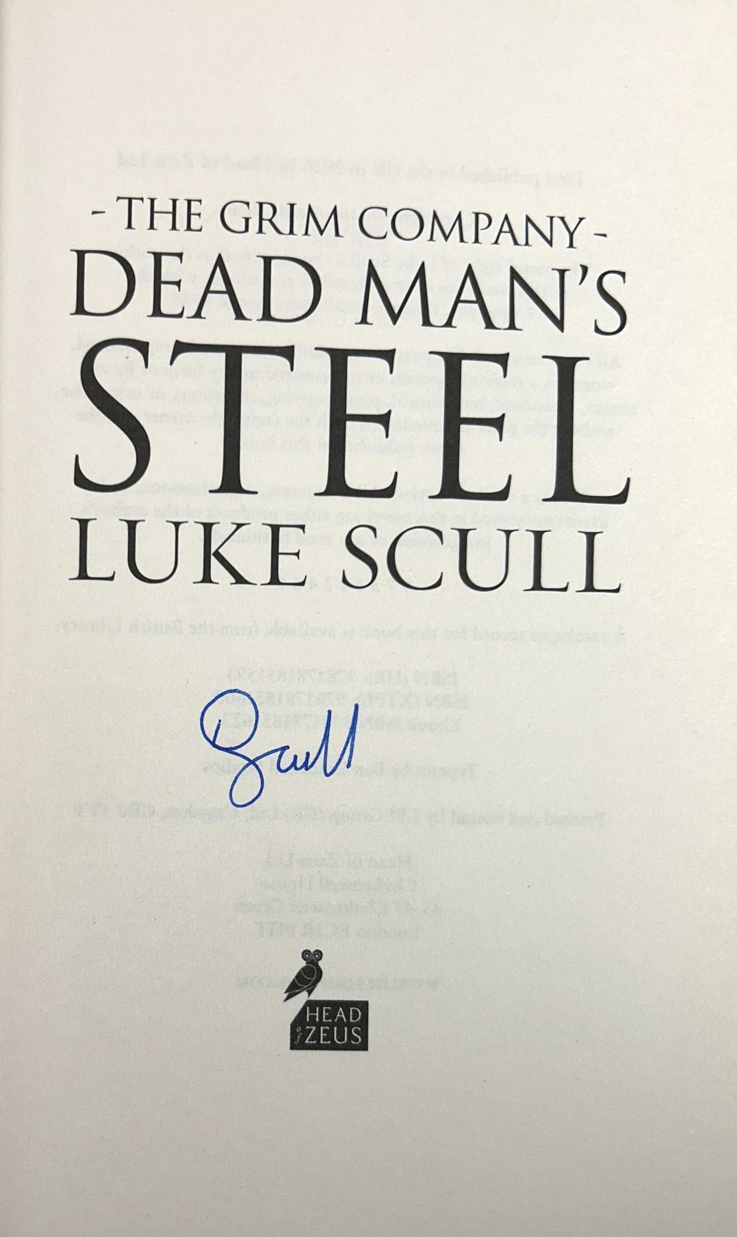 The Grim Company Trilogy by Luke Scull 2013-2016 SIGNED Limited/1st Editions