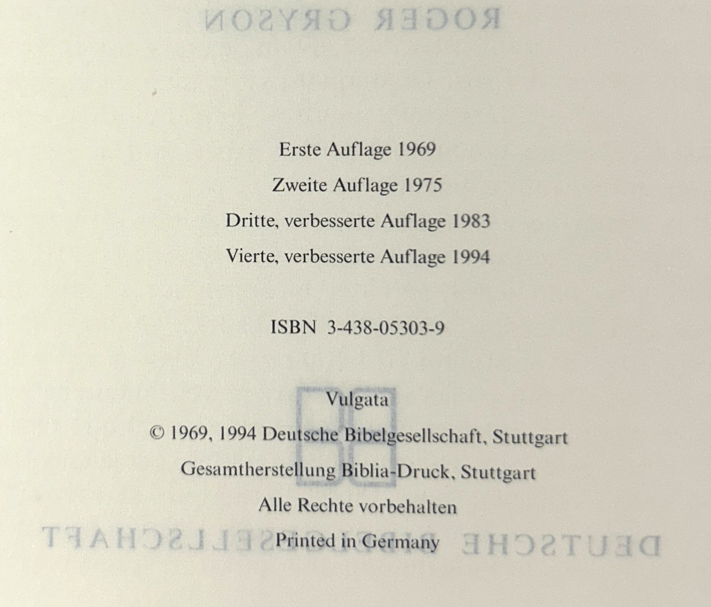 Biblia Sacra Vulgata 1994 Deutsche Bibelgesellschaft