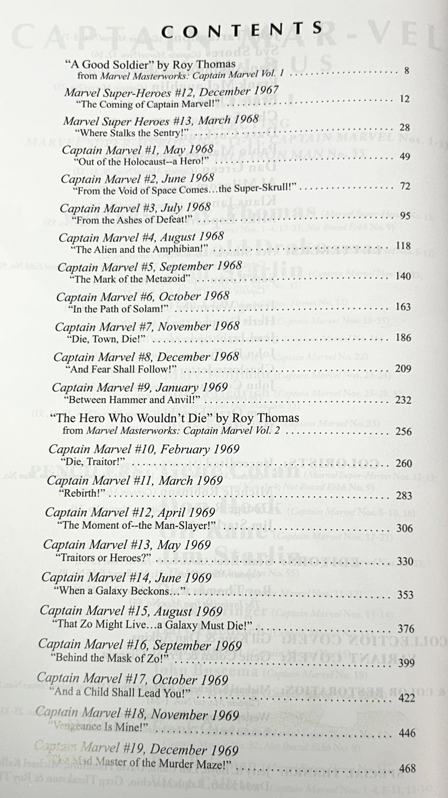 Marvel: Captain Marvel Omnibus Vol. 1 2022 1st Printing
