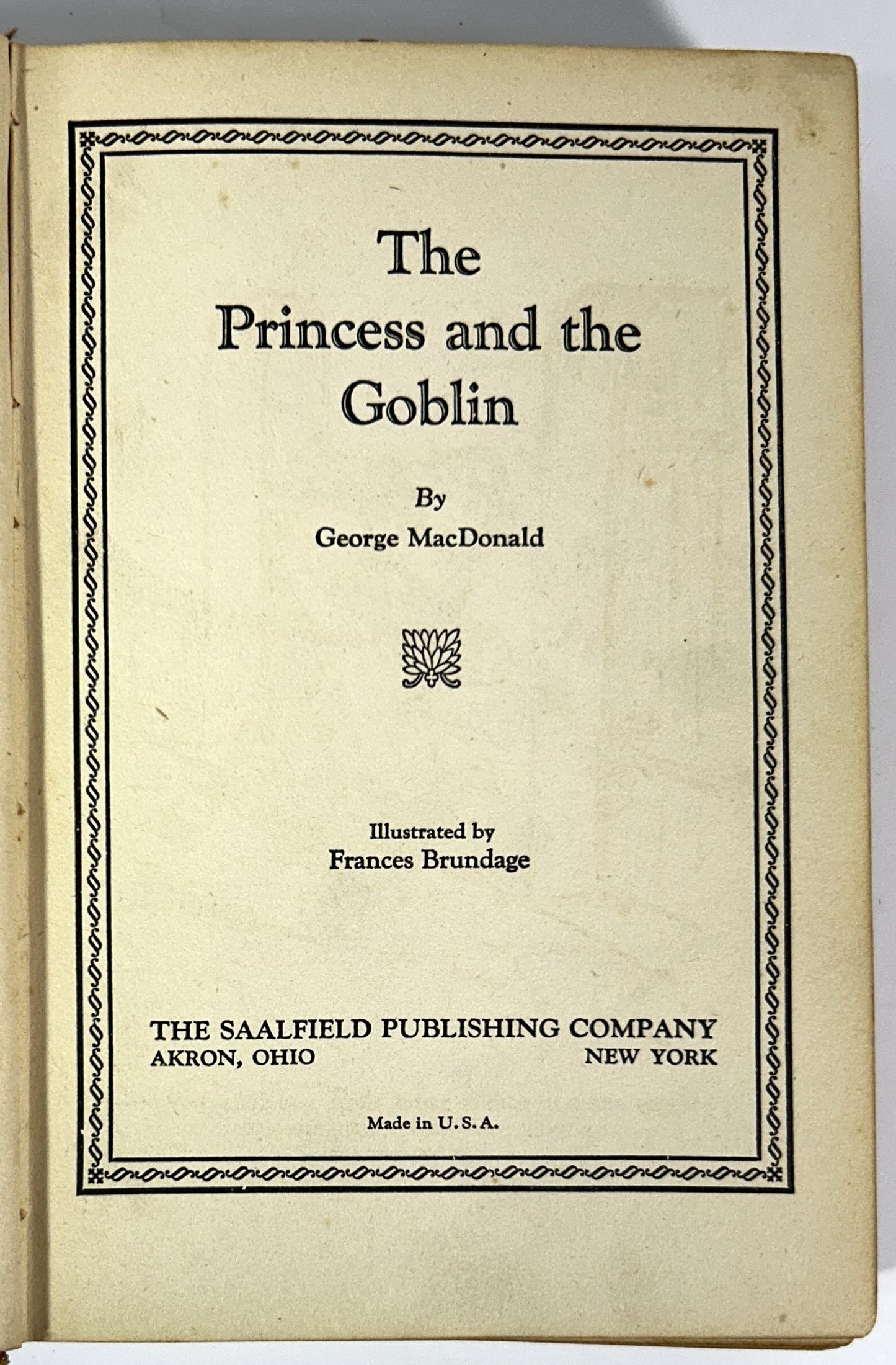 The Princess and the Goblin by George Macdonald Illustrated by Frances Brundage 1927