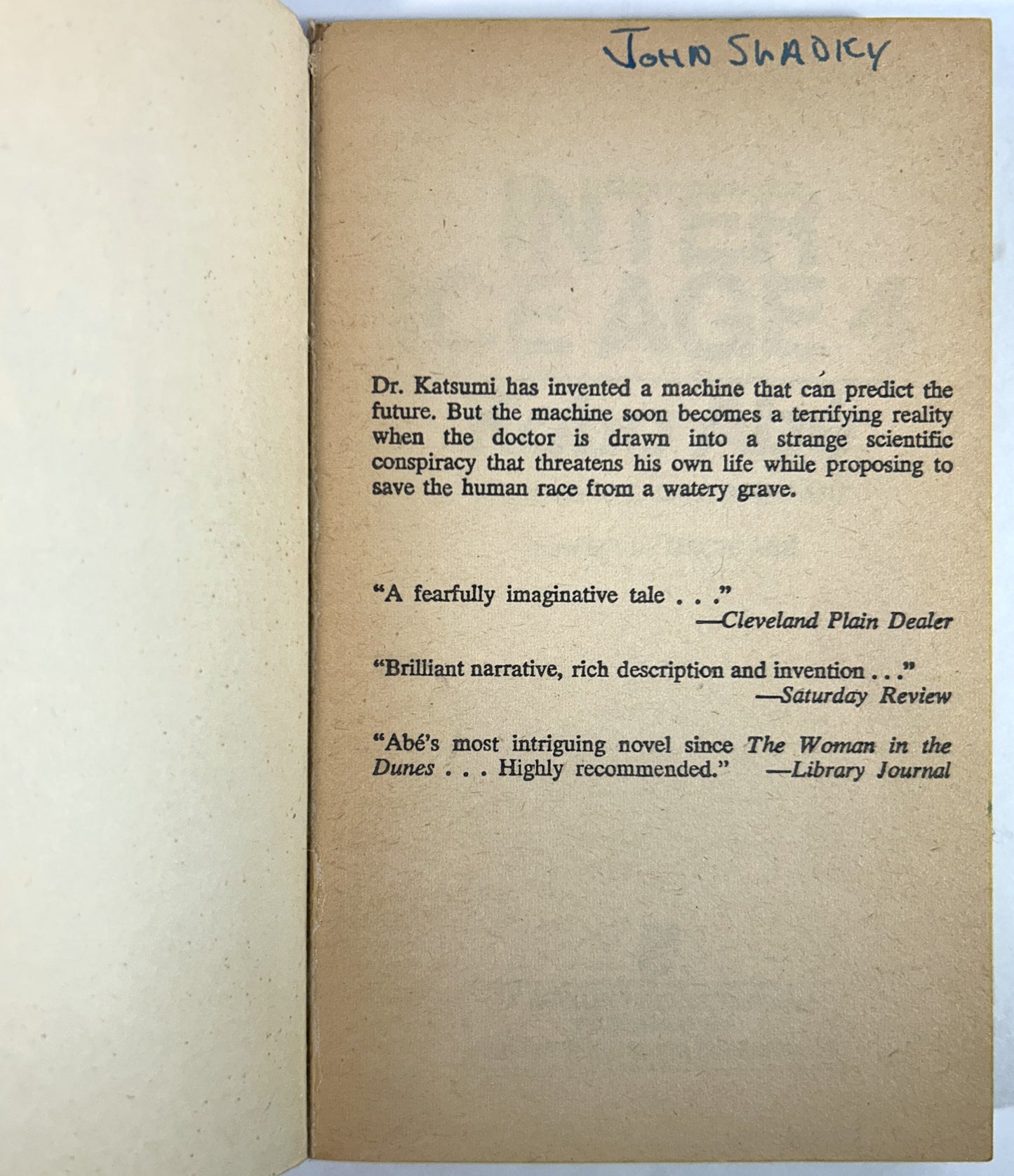 Inter Ice Age 4 by Kobo Abe 1970