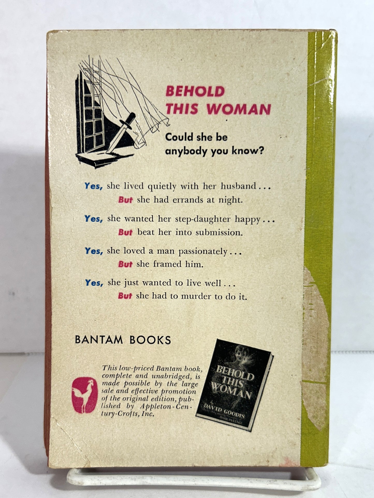 Behold This Woman by David Goodis 1948 Bantam Edition