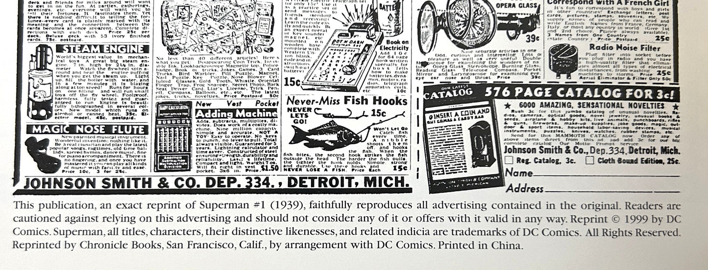 DC Comics: Superman #1 1999 -- Facsimile of Original 1939 Edition