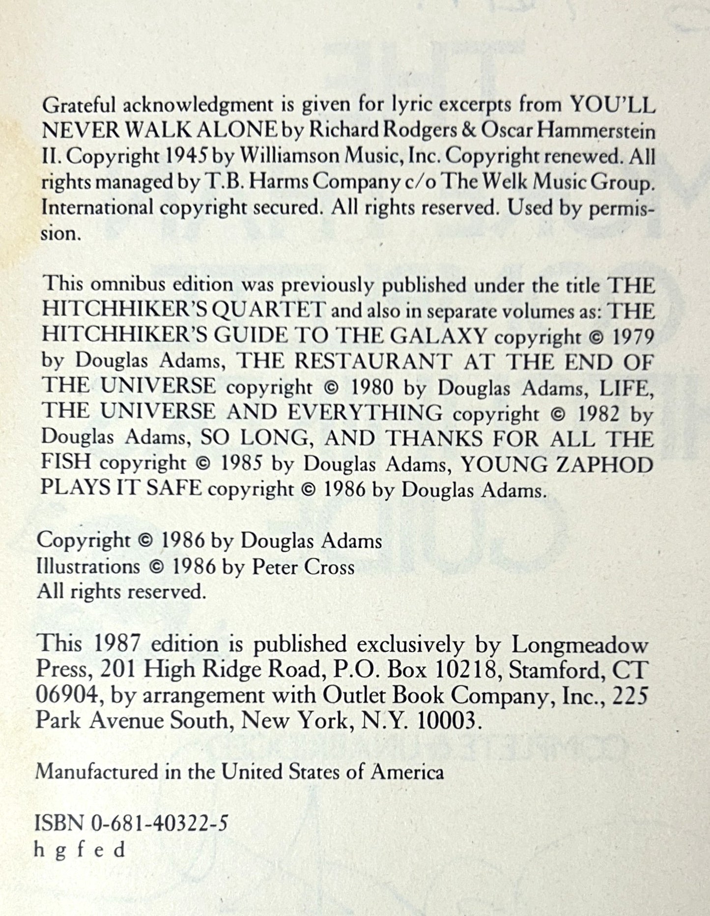 The More Than Complete Hitchhiker's Guide by Douglas Adams 1987 SIGNED