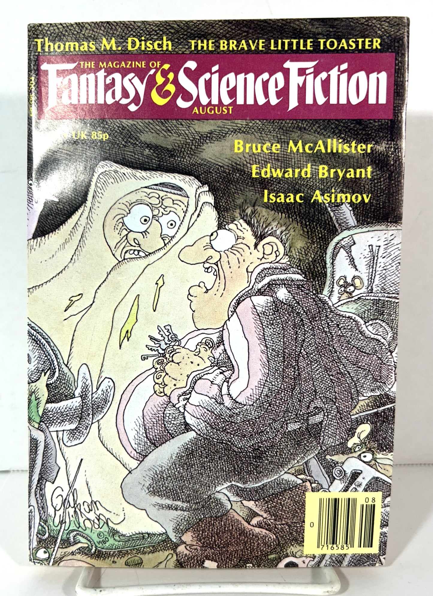 The Magazine of Fantasy & Science Fiction August 1980 "The Brave Little Toaster" by Thomas Disch