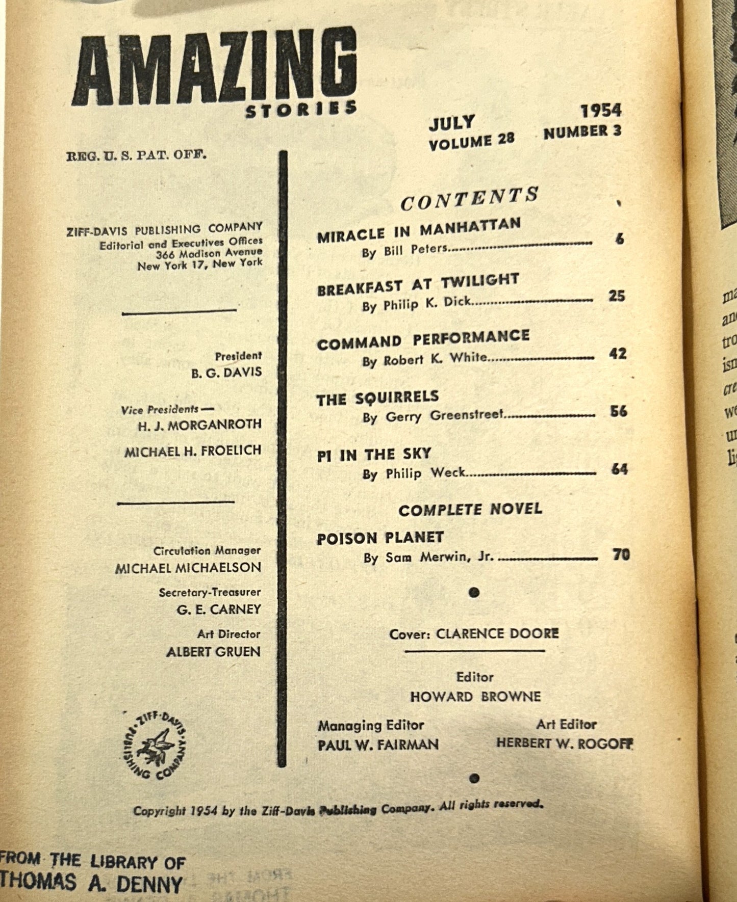 Amazing Stories July 1954