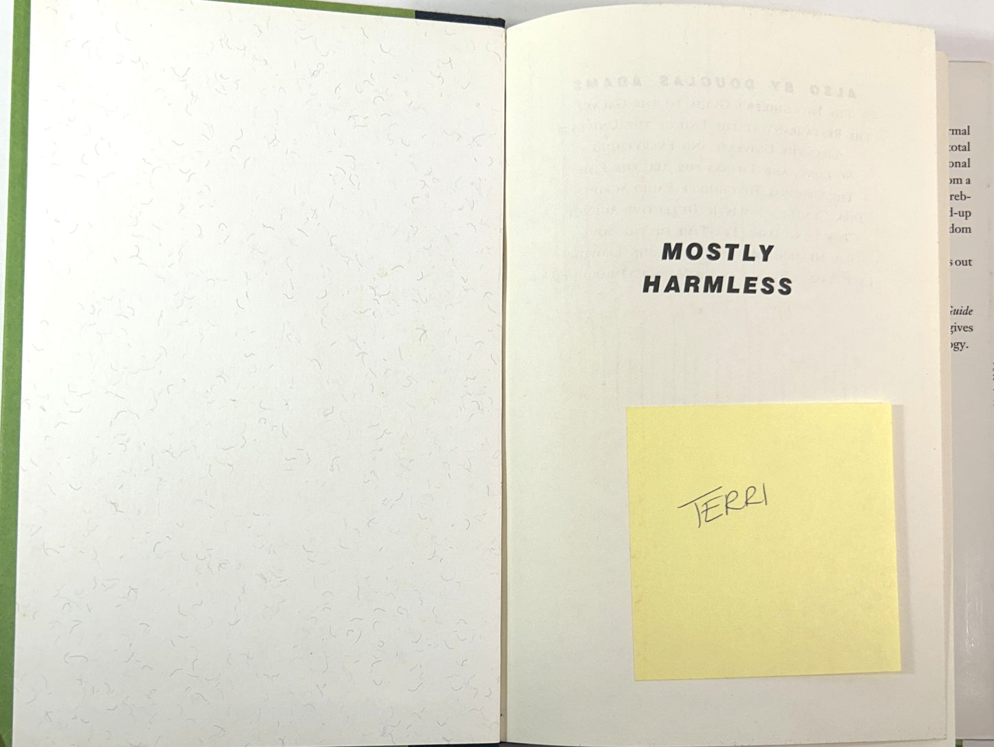 Mostly Harmless by Douglas Adams 1992 SIGNED + INSCRIBED 1st Edition