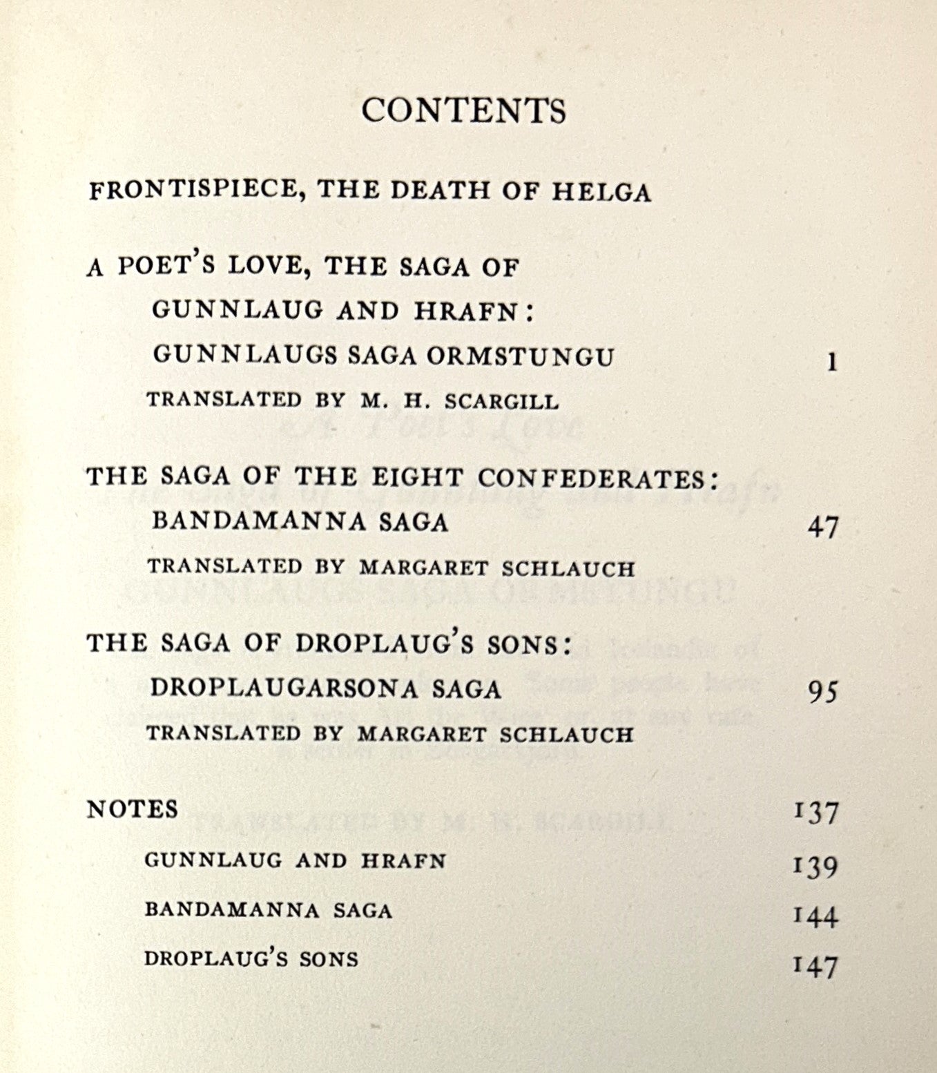 Three Icelandic Sagas translated by Margaret Schlauch 1950 Princeton University Press