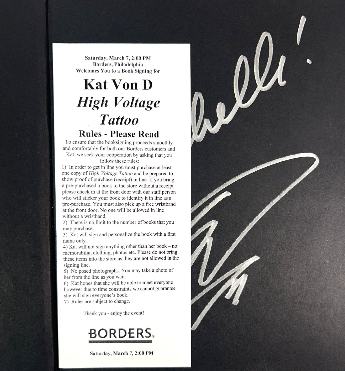 High Voltage Tattoo by Kat von D 2009 SIGNED