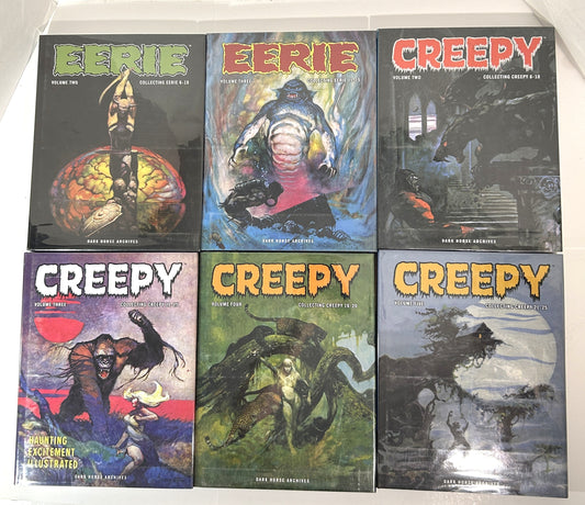 Set of 2 EERIE + 4 CREEPY Dark Horse Archives 2008-2010