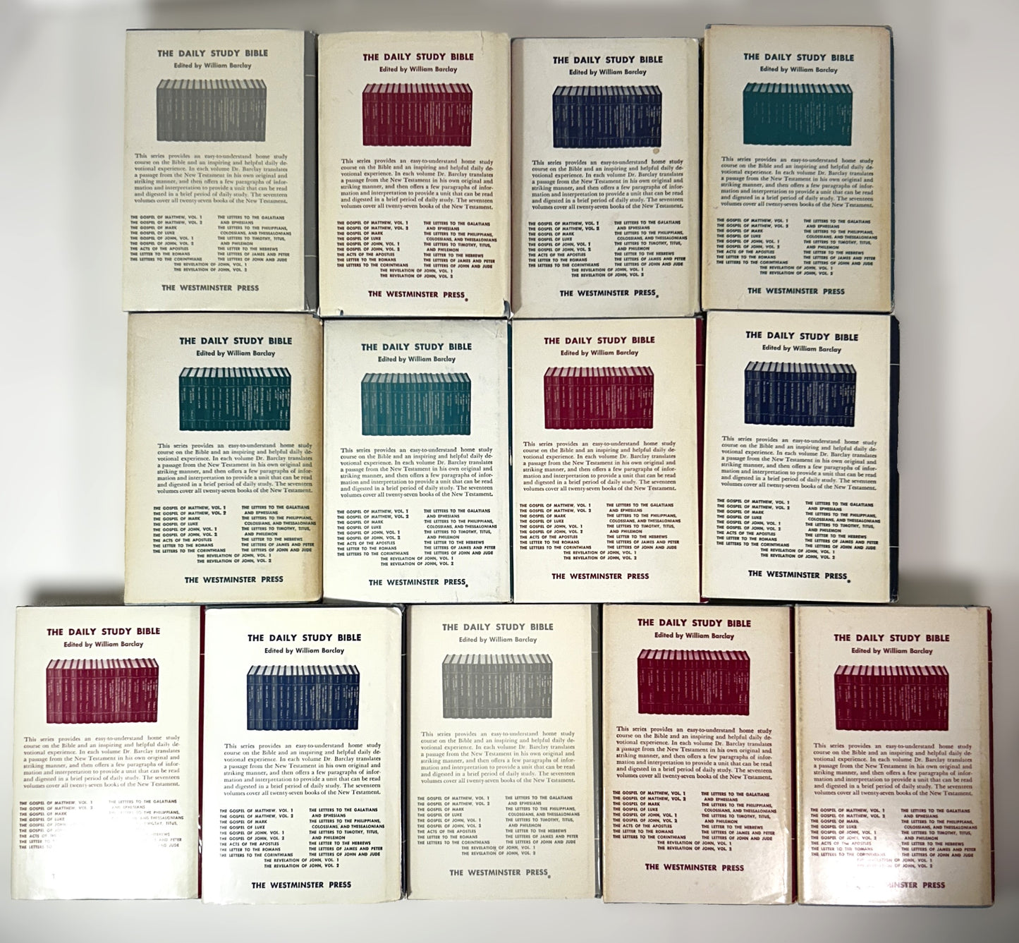 Incomplete Set of 13 The Daily Study Bible Series by William Barclay 1956-1959