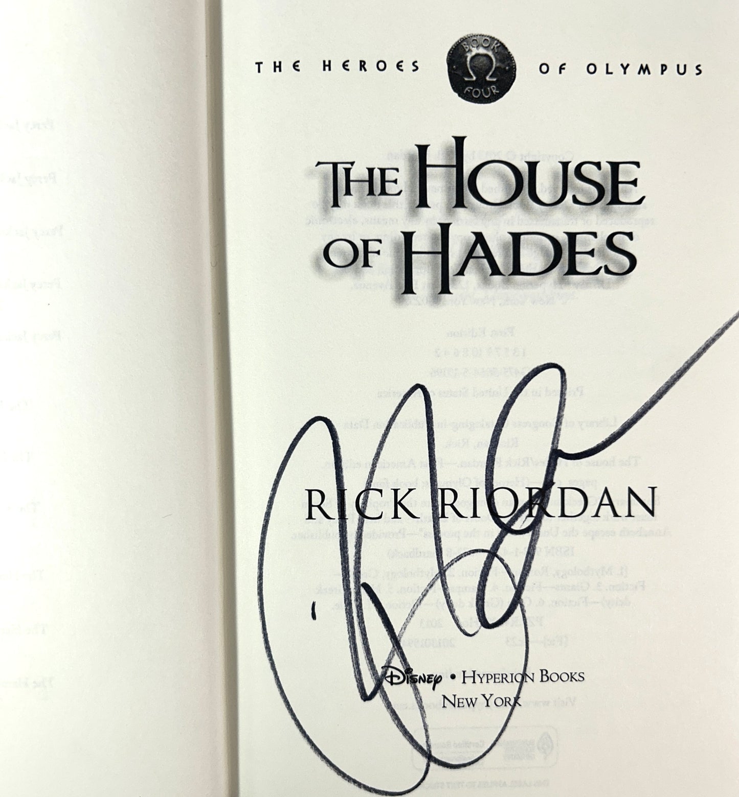 The House of Hades (Heroes of Olympus #4) by Rick Riordan 2013 SIGNED 1st Edition