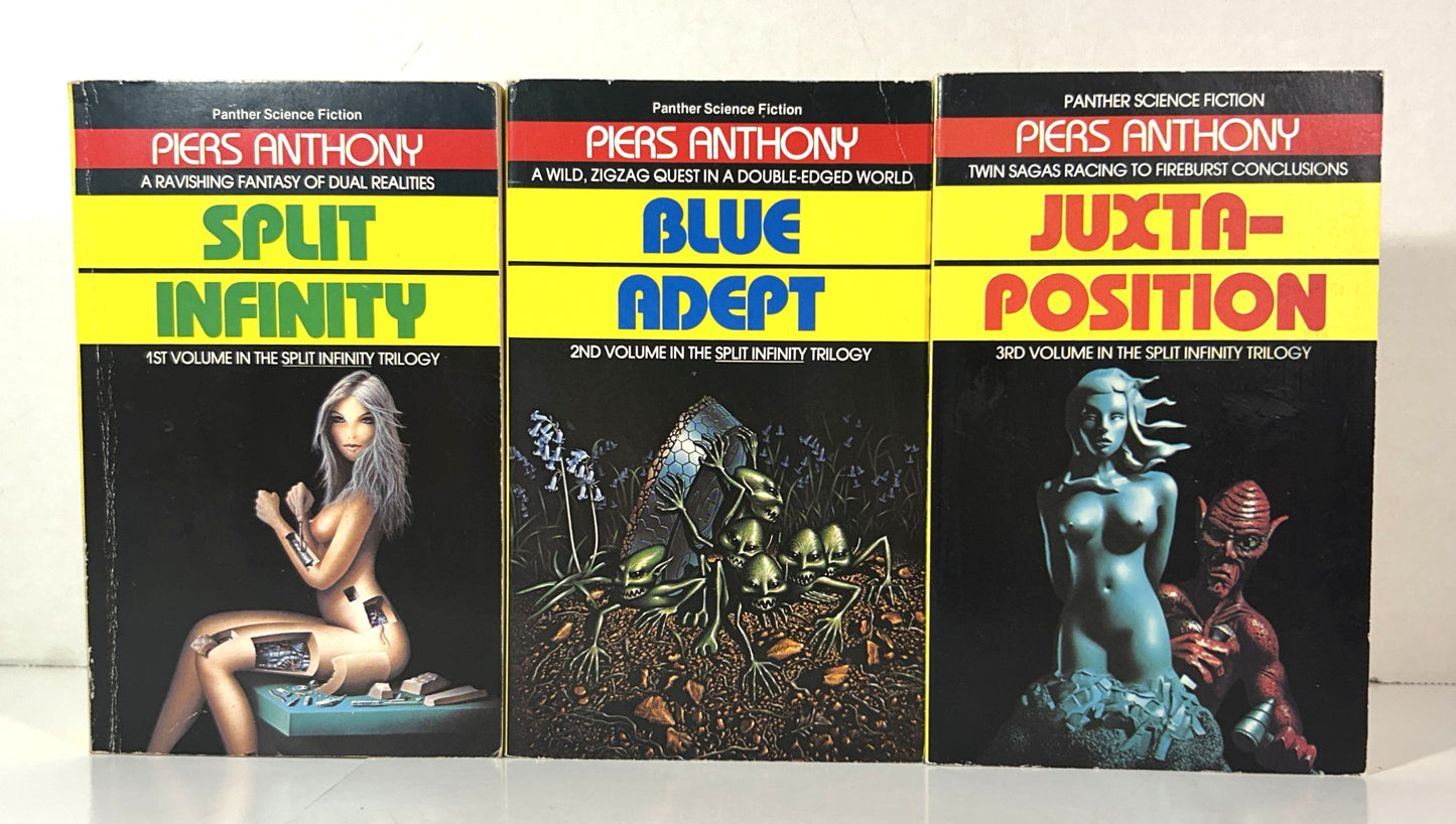 Set of 3 Apprentice Adept by Piers Anthony 1986 Reprints UK Editions