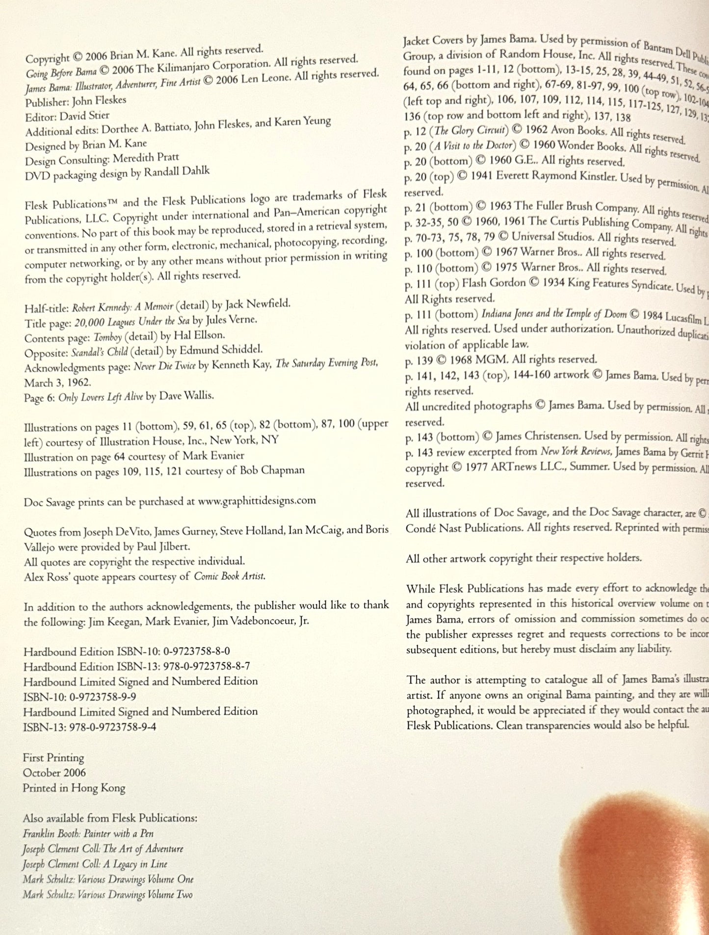 James Bama: American Realist by Brian M. Kane w/ Harlan Ellison & Len Leone 2006 1st Printing