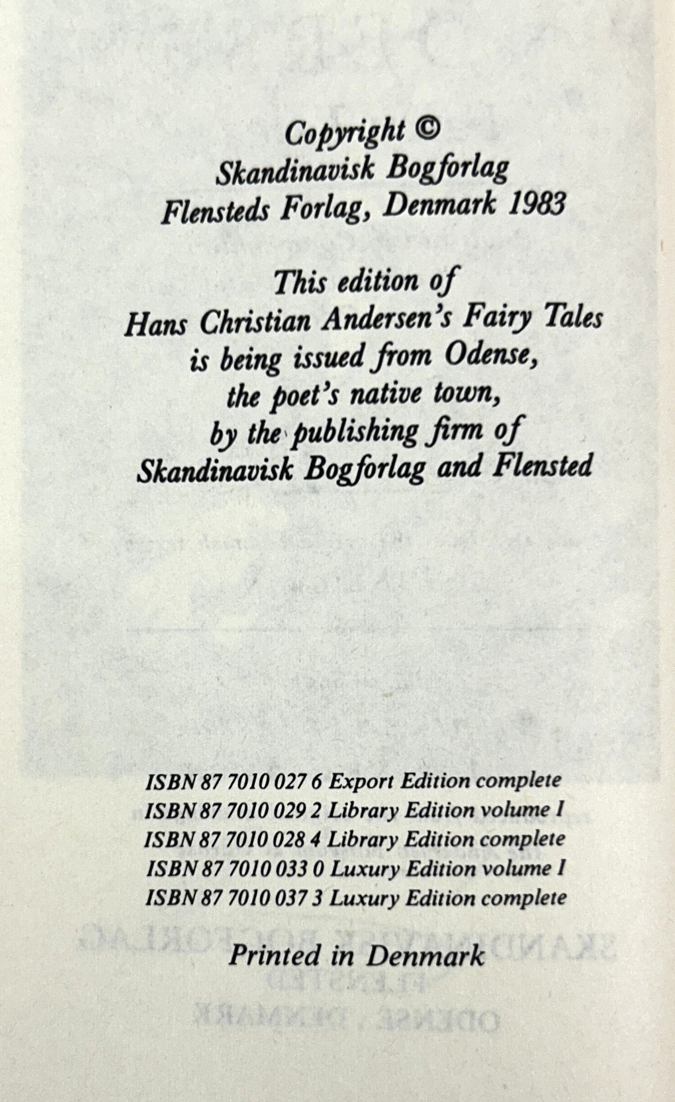 Hans Christian Andersen Fairy Tales World-Edition Complete 1983