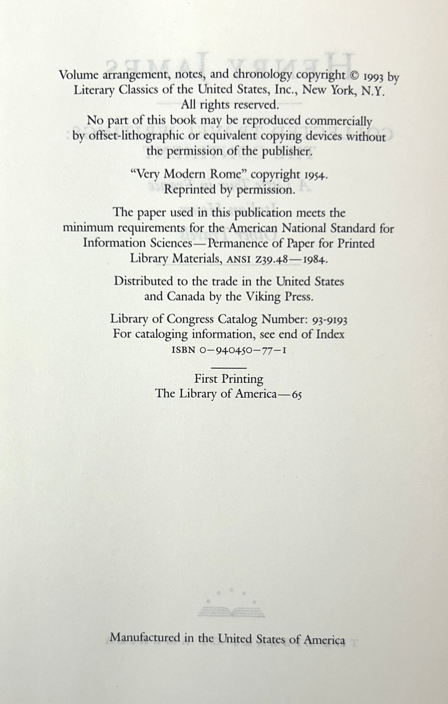 Library of America: Lot of 14 Henry James 1993