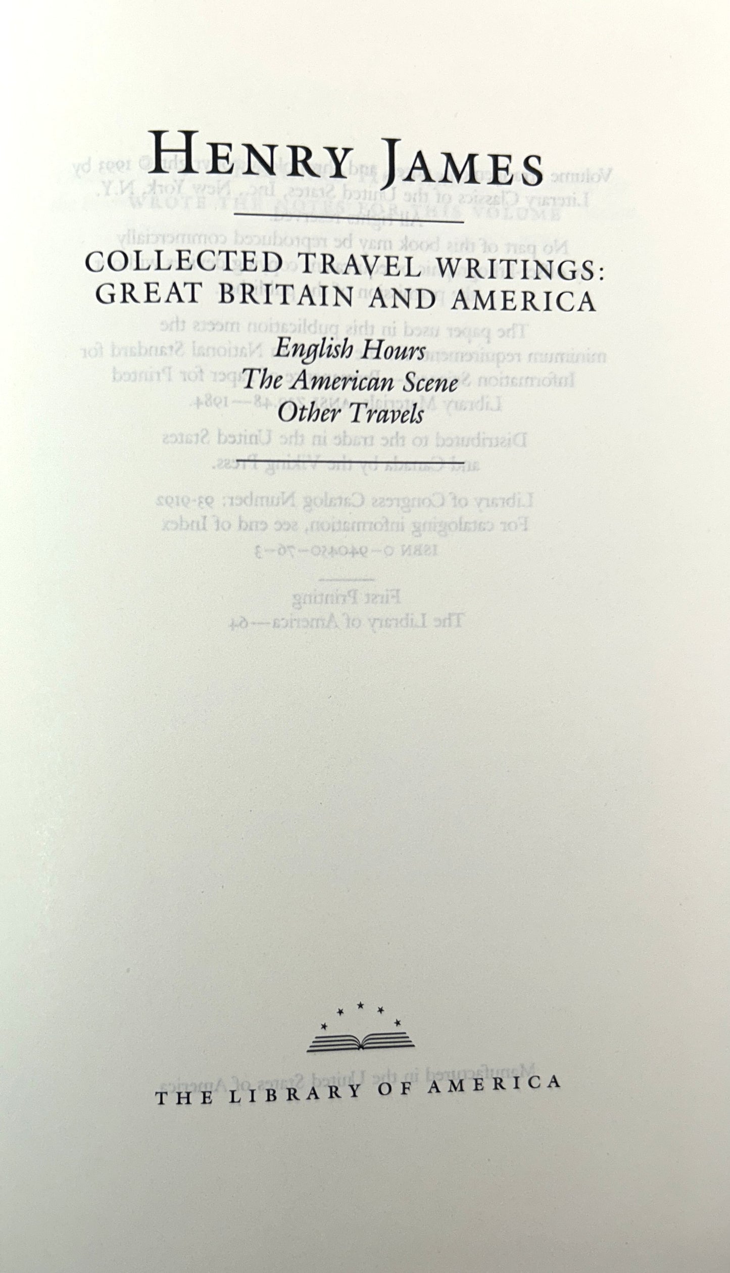 Library of America: Lot of 14 Henry James 1993