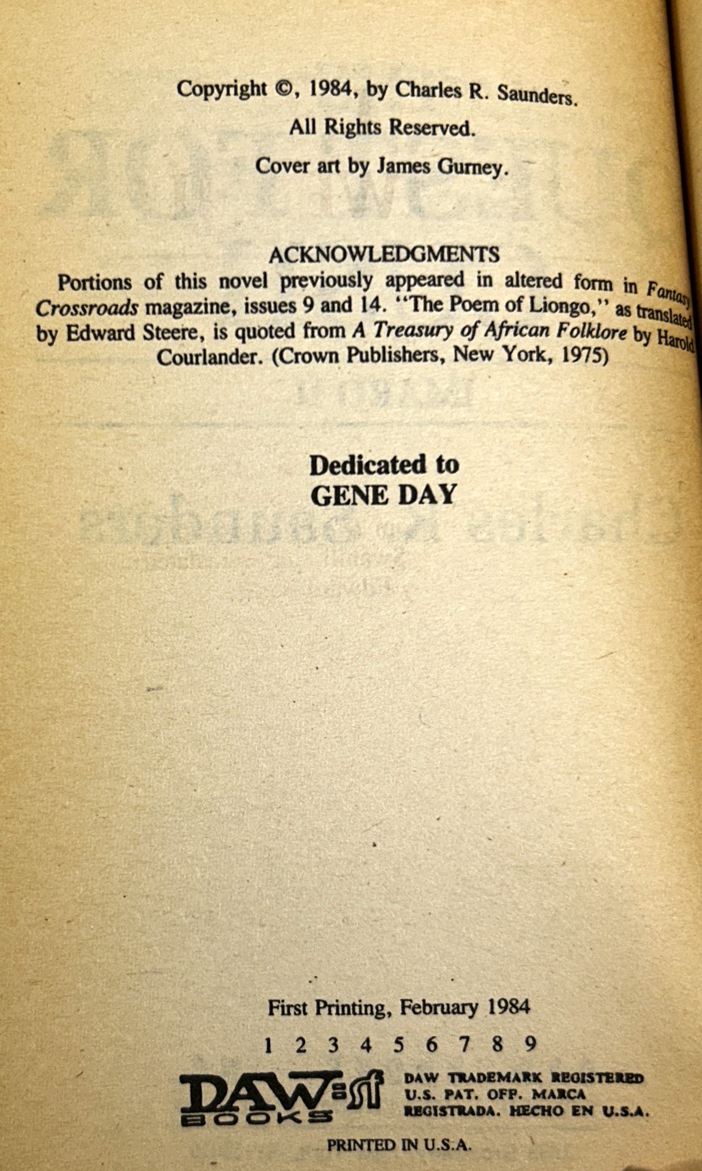 Set of 2 IMARO by Charles R. Saunders 1981-1984 1st Printings