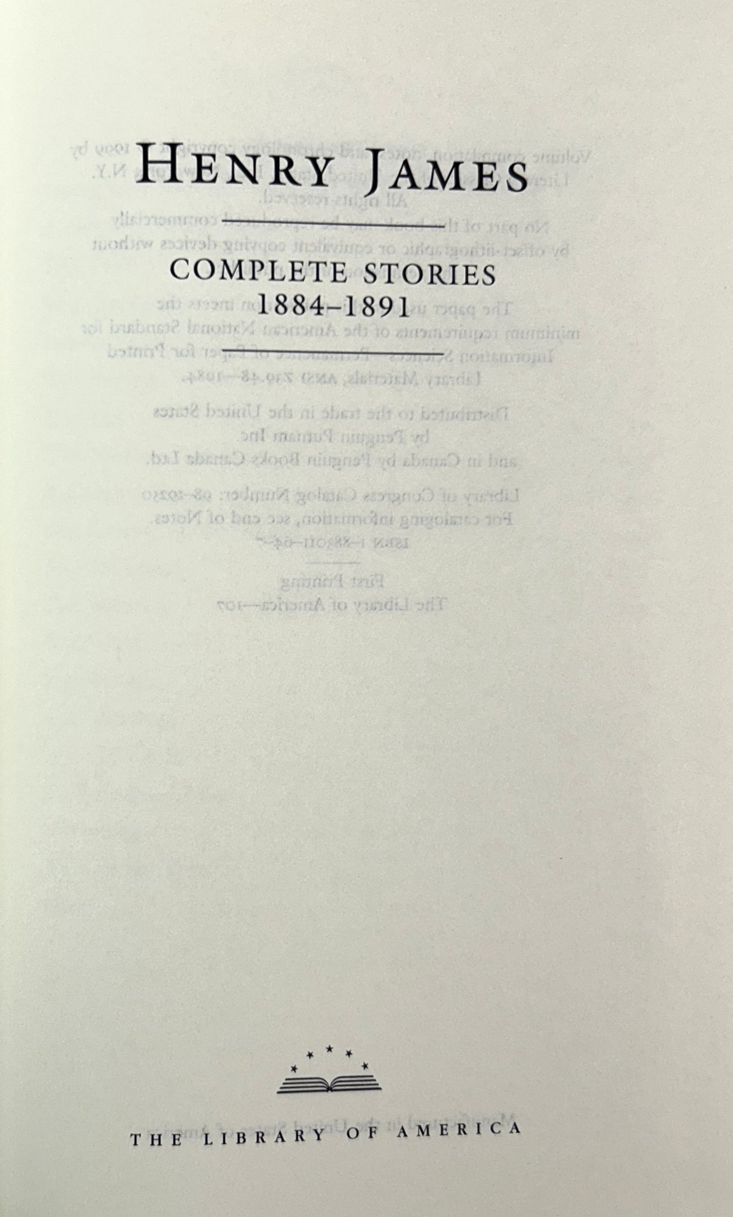 Library of America: Lot of 14 Henry James 1993