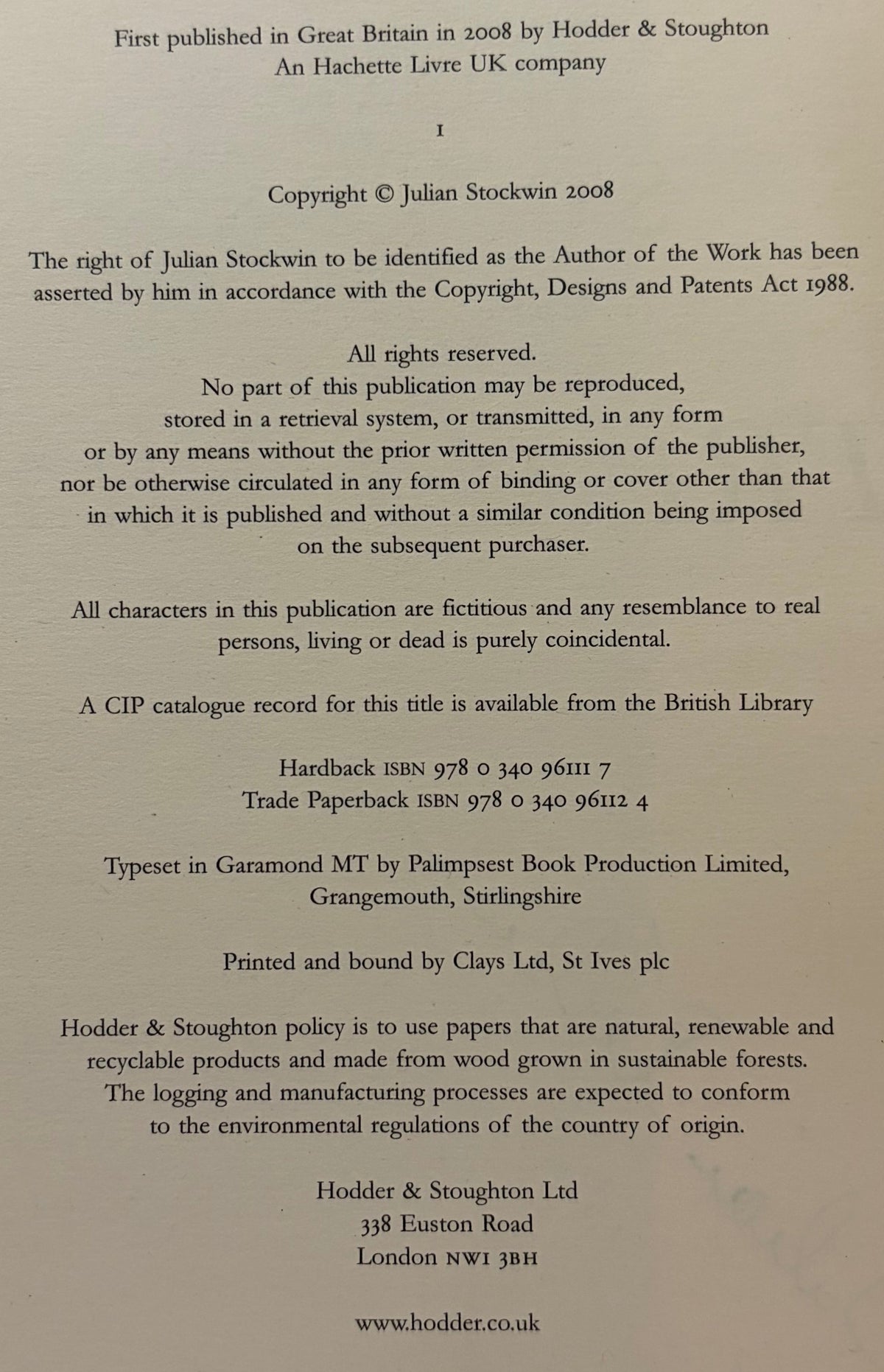 copyright page
