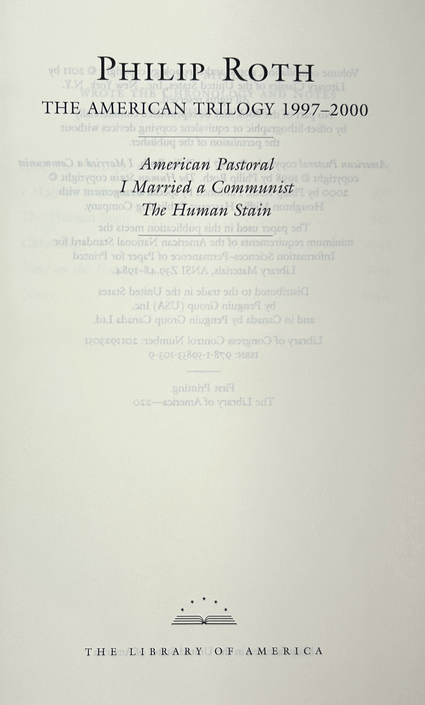 Library of America: Lot of 9 Philip Roth 2005-2013