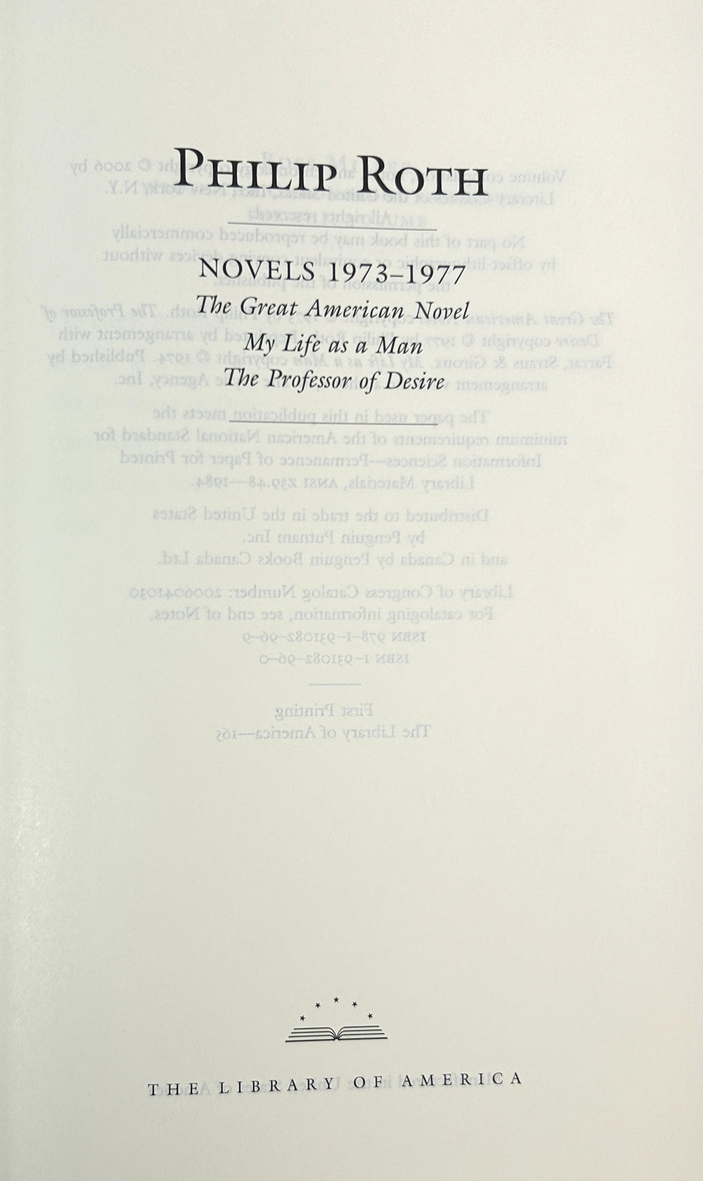 Library of America: Lot of 9 Philip Roth 2005-2013