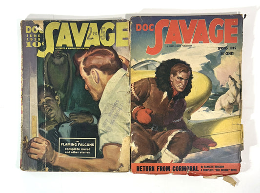 Set of 2 Doc Savage Vintage Pulp [June 1939 + Spring 1949]