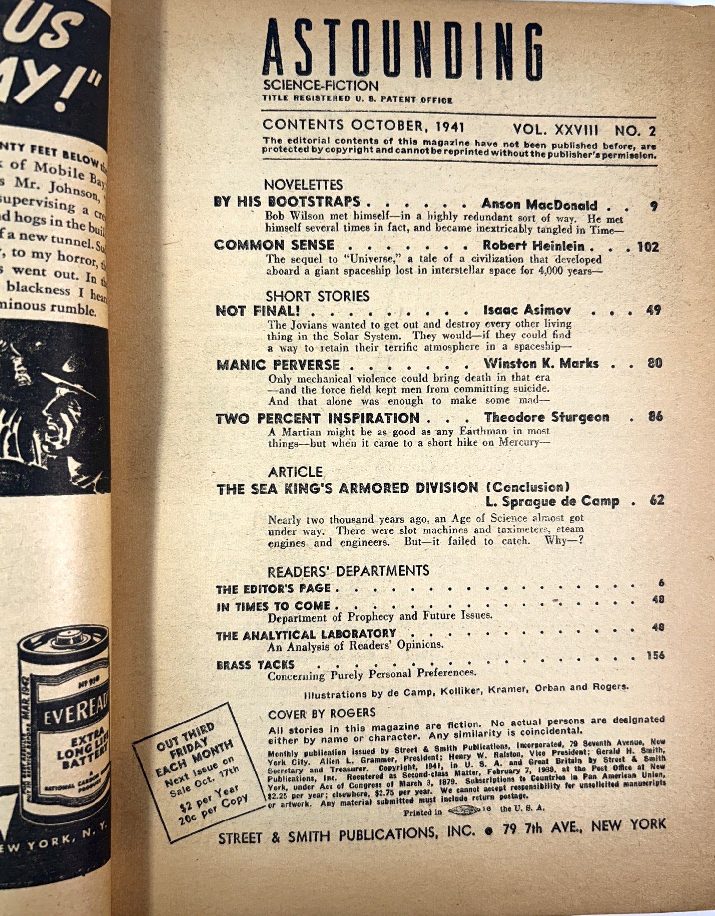 Set of 4 Astounding Science Fiction Sept-Dec. 1941 NIGHTFALL Edition