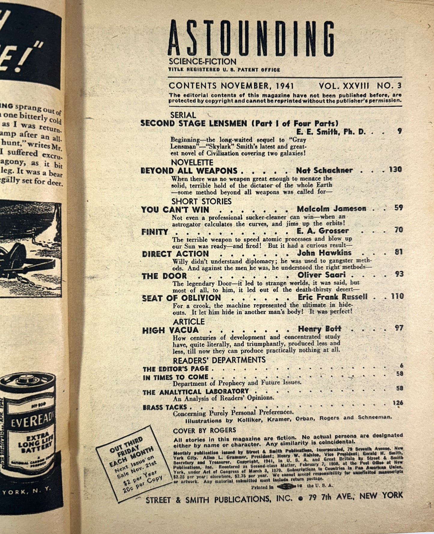 Set of 4 Astounding Science Fiction Sept-Dec. 1941 NIGHTFALL Edition