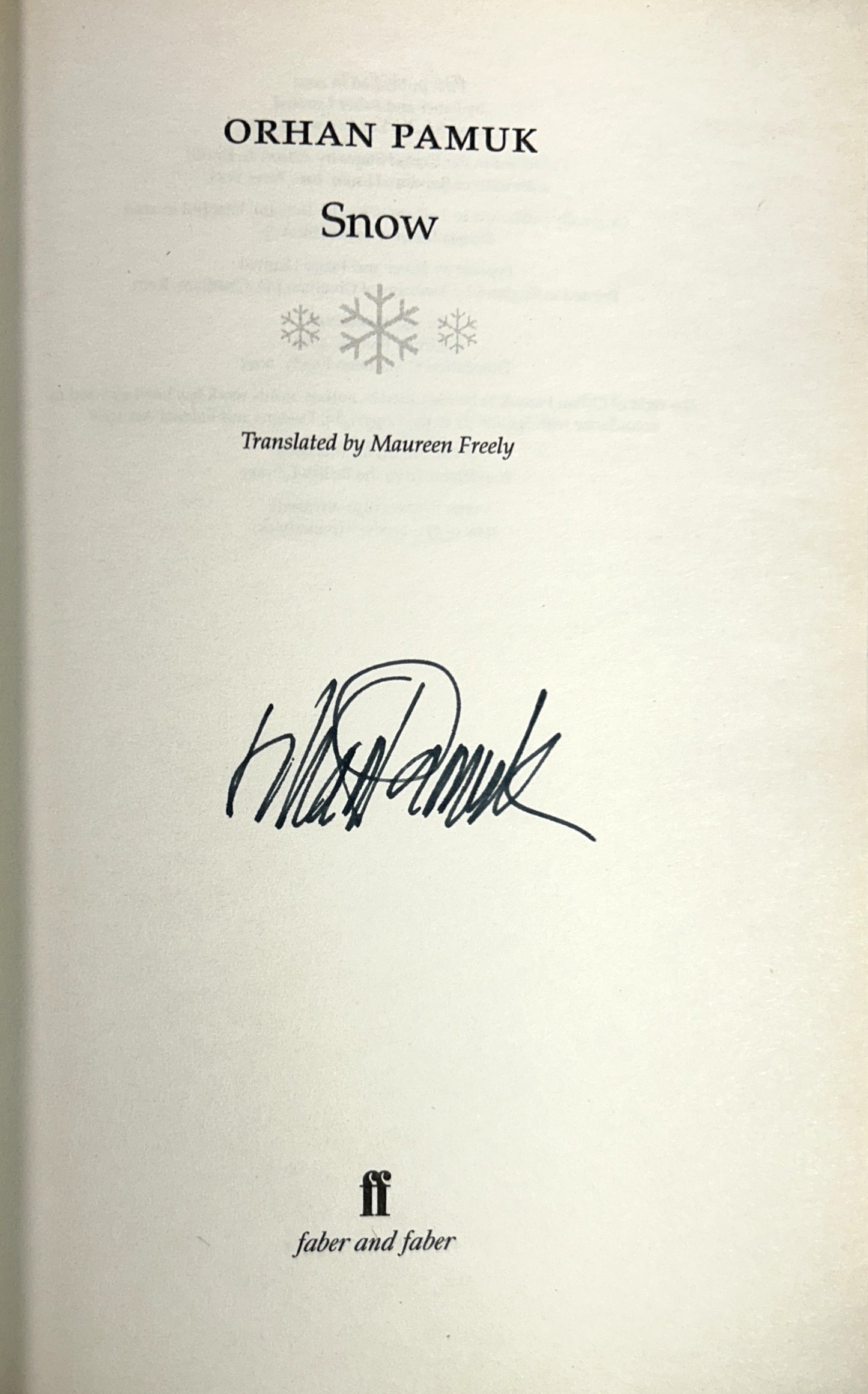 Snow by Orhan Pamuk 2004 SIGNED 1st Edition