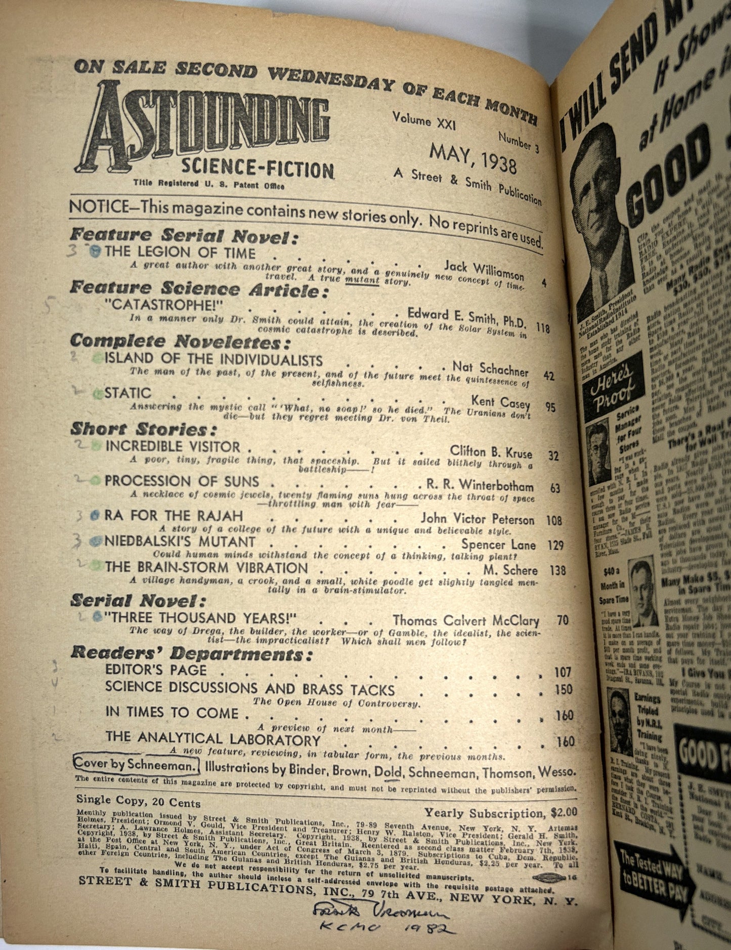 Set of 3 Astounding Science Fiction May-July 1938