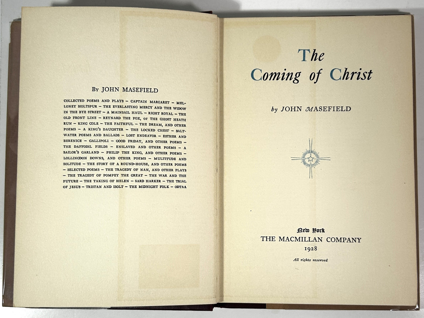 The Coming of Christ by John Masefield 1928