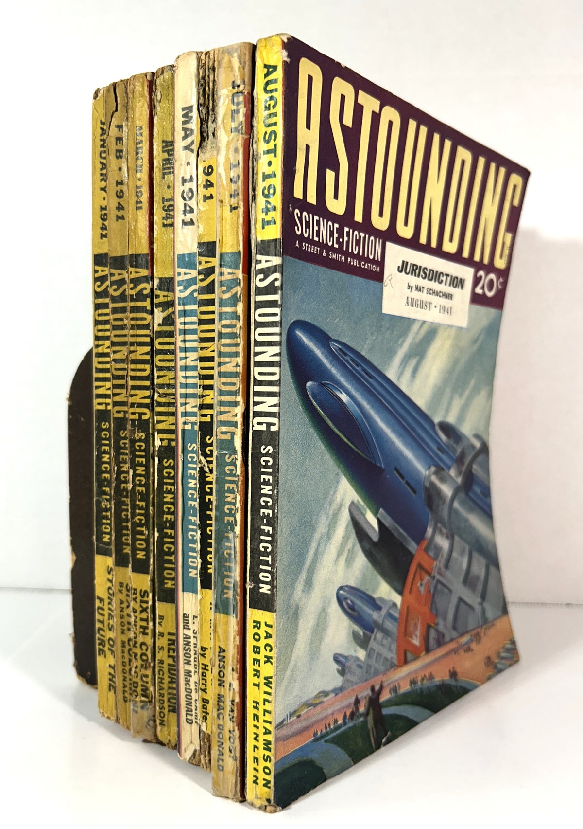 Set of 8 Astounding Science Fiction January-August 1941 includes UNIVERSE by Robert Heinlein