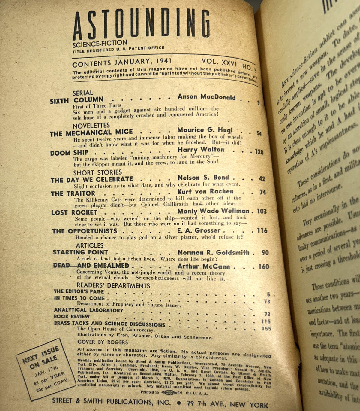 Set of 8 Astounding Science Fiction January-August 1941 includes UNIVERSE by Robert Heinlein