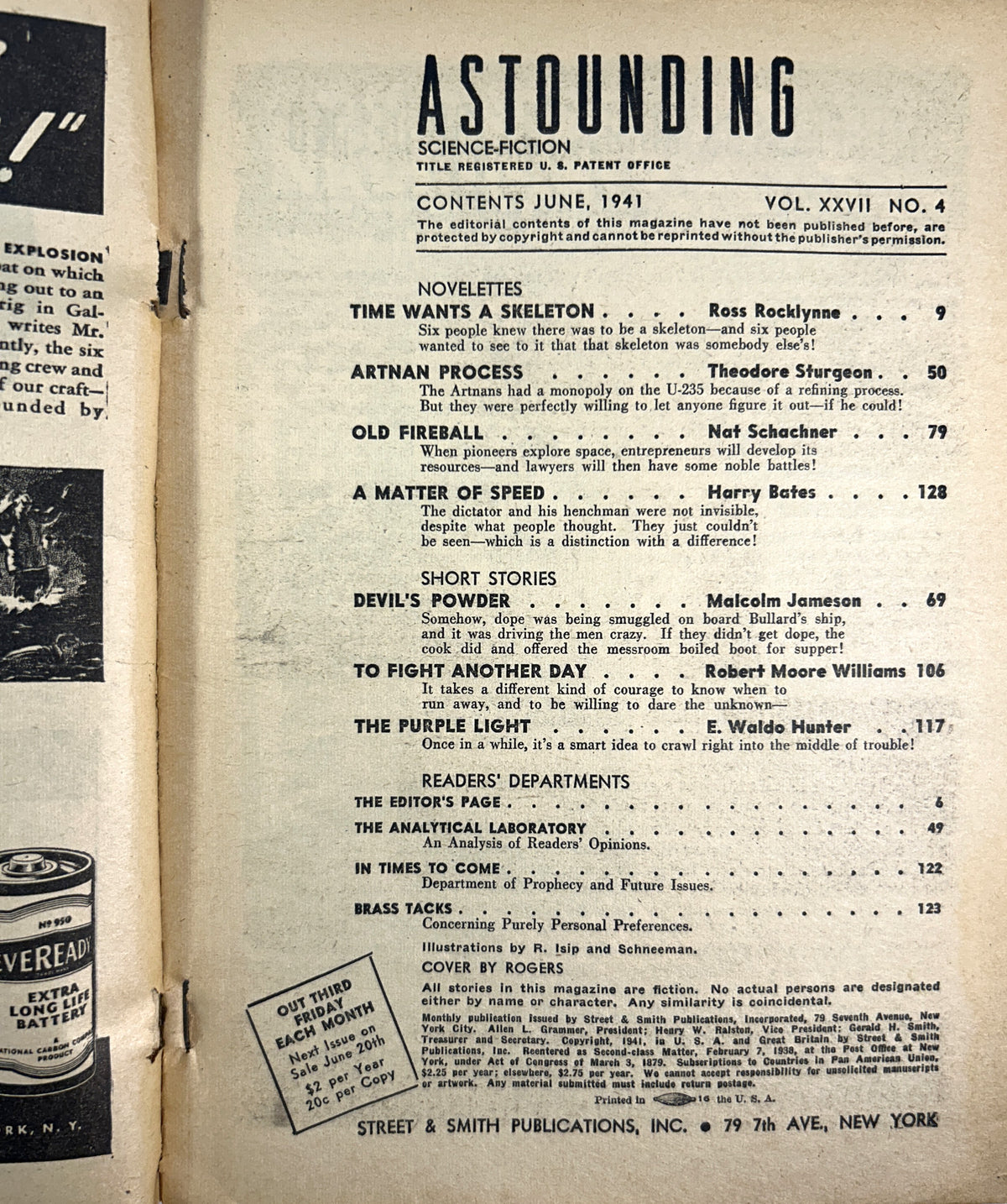 Set of 8 Astounding Science Fiction January-August 1941 includes UNIVERSE by Robert Heinlein