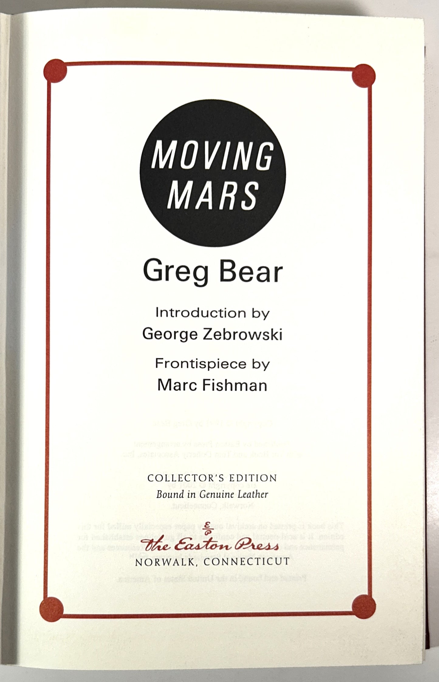 Easton Press: Moving Mars by Greg Bear 2001