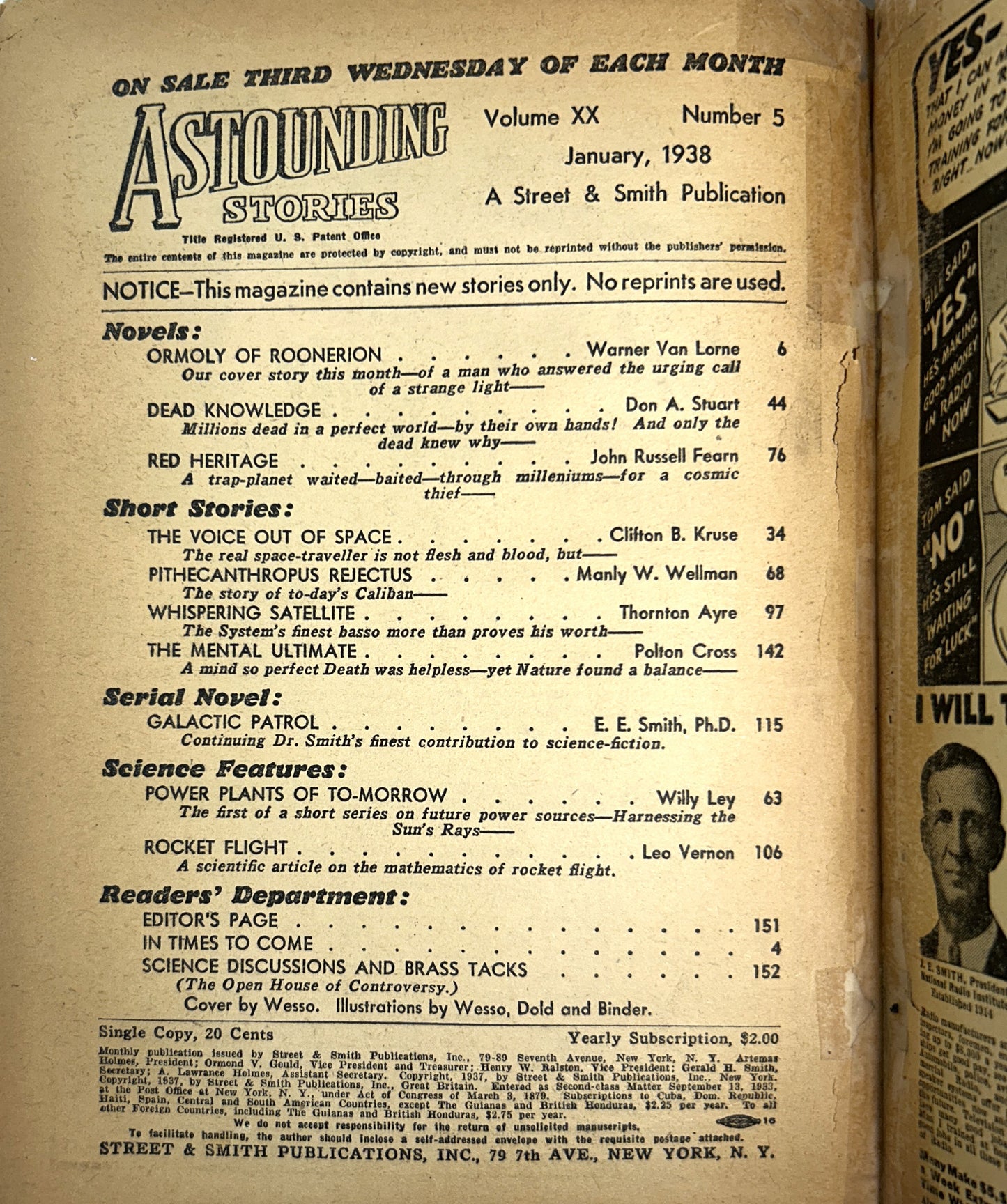 Set of 8 Astounding Science Fiction January-April + September-December 1938
