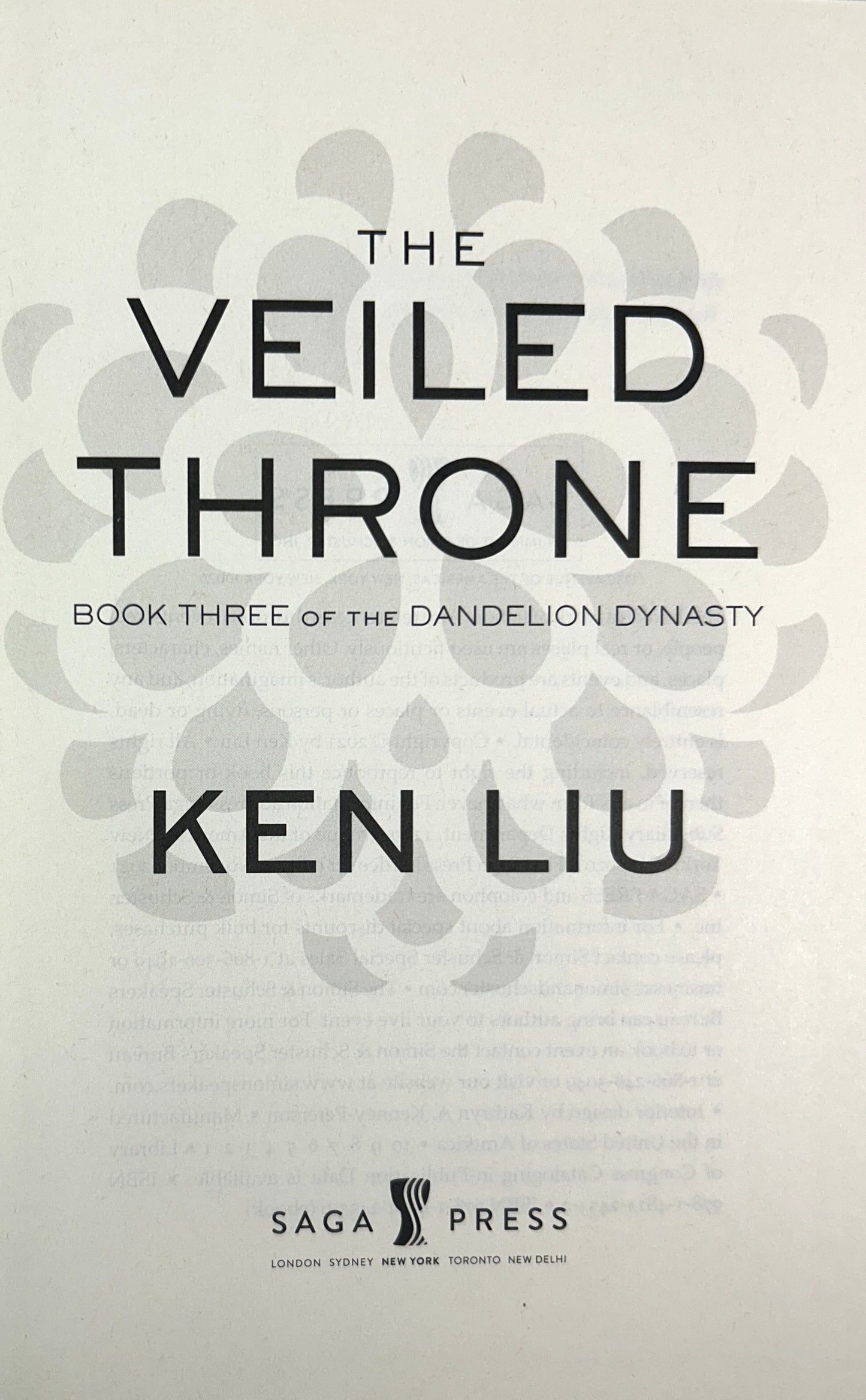 Set of 3 Dandelion Dynasty by Ken Liu 2015-2016 1st Editions