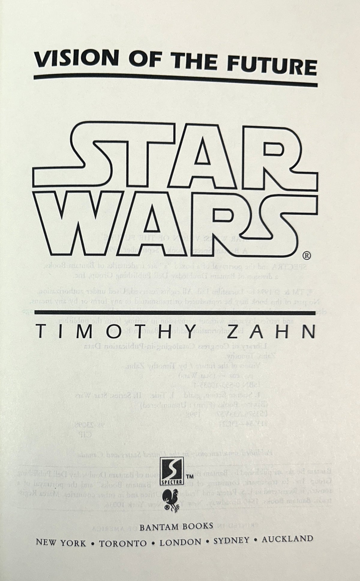Set of 2 Star Wars: Specter of the Past + Visions of the Future by Timothy Zahn 1997-1998 1st Editions