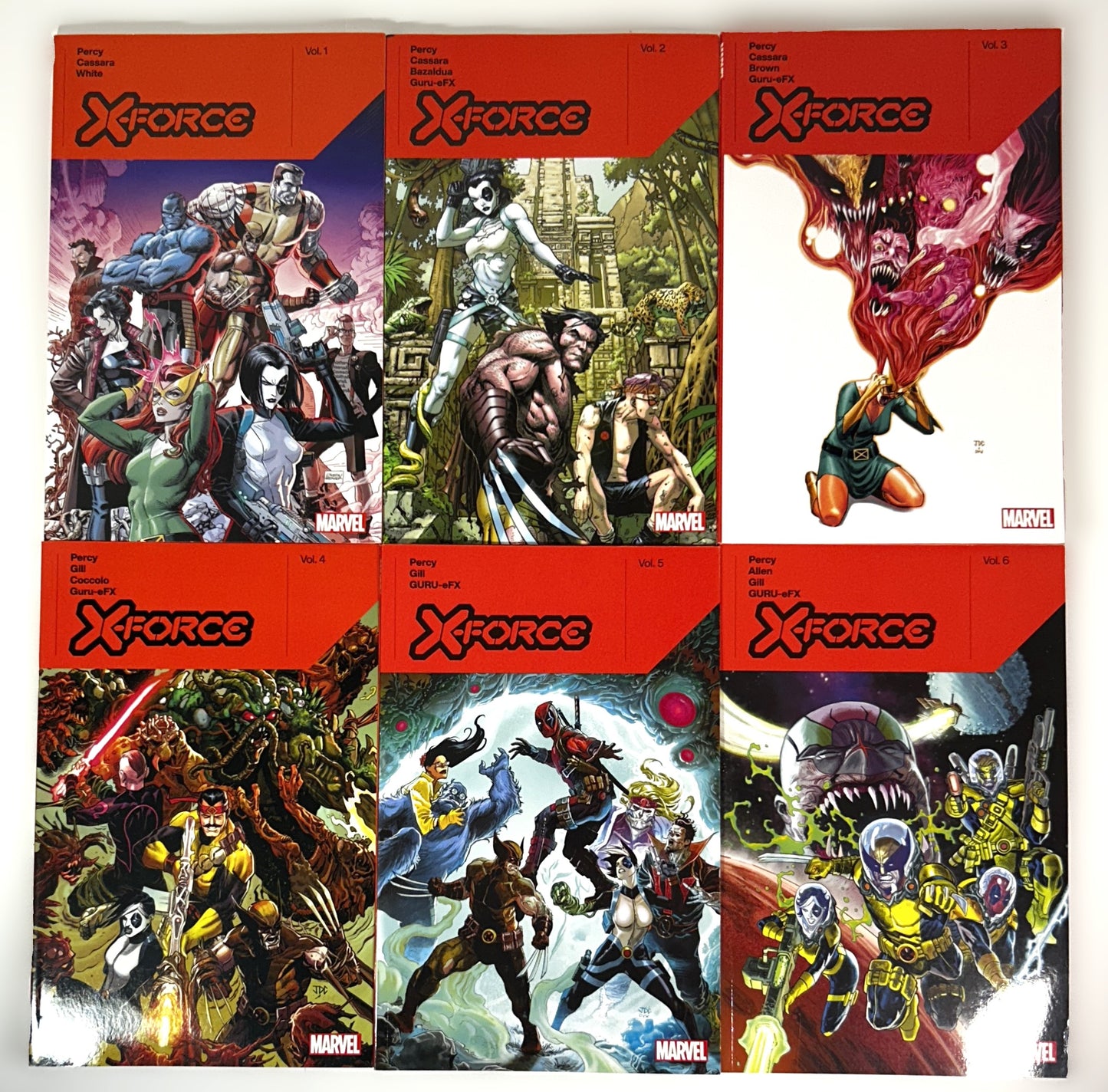 Set of 6 Marvel X-Force by Percy Allen Gill & Guru-eFX 2020-2023