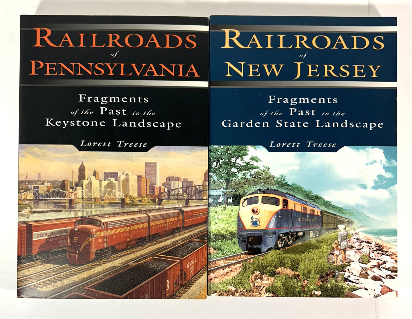 Set of 2 Railroads (Pennsylvania & New Jersey) by Lorett Treese 2003-2006