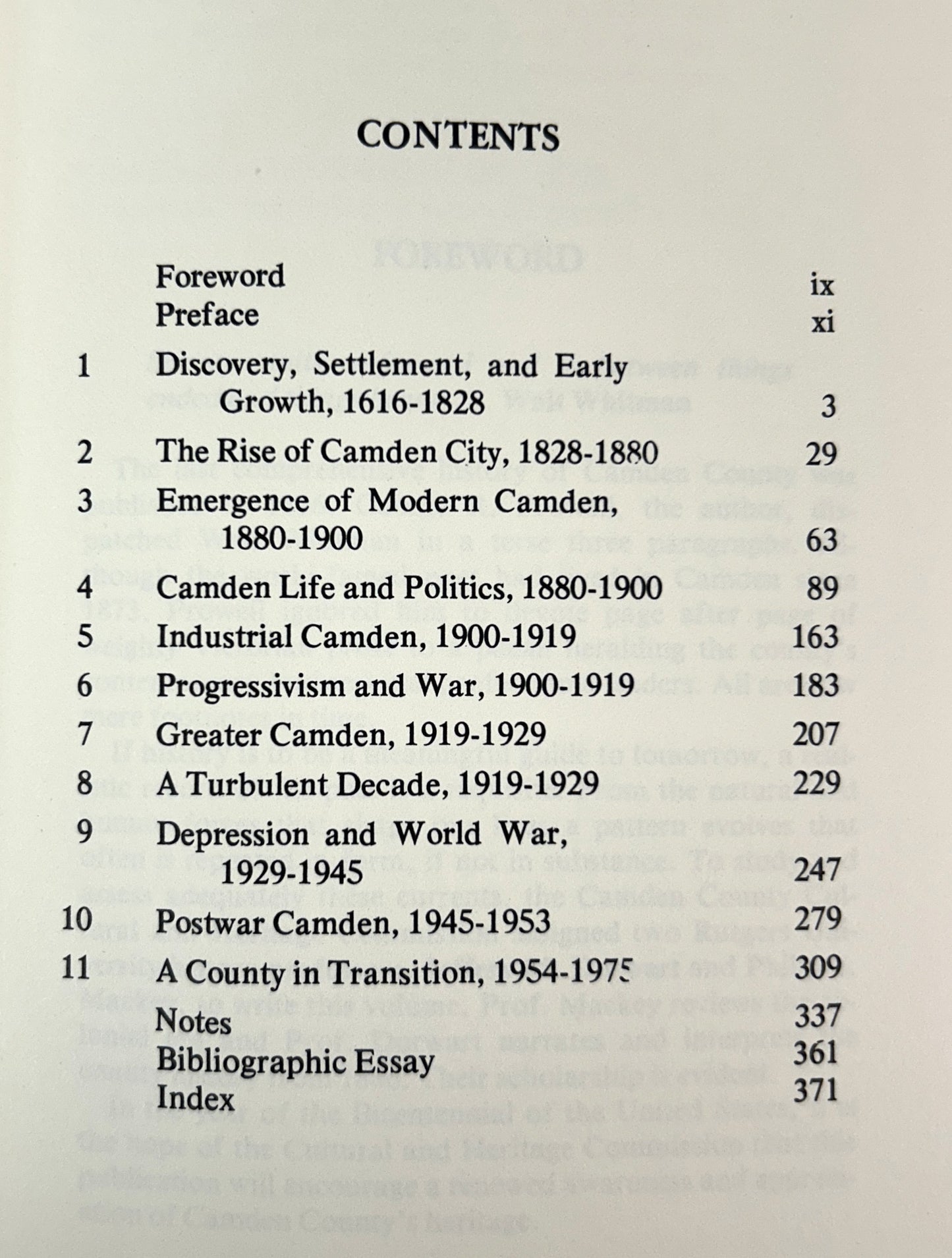 Camden County, New Jersey 1616-1976 A Narrative History by Jeffrey Dorwart & Philip English Mackey 1976