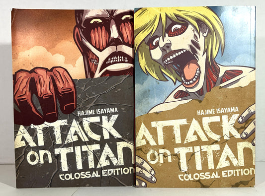 Set of 2 Attack on Titan by Hajime Isayama 2014-2015 Colossal Editions