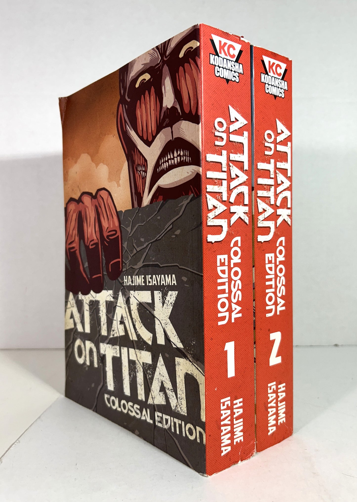Set of 2 Attack on Titan by Hajime Isayama 2014-2015 Colossal Editions