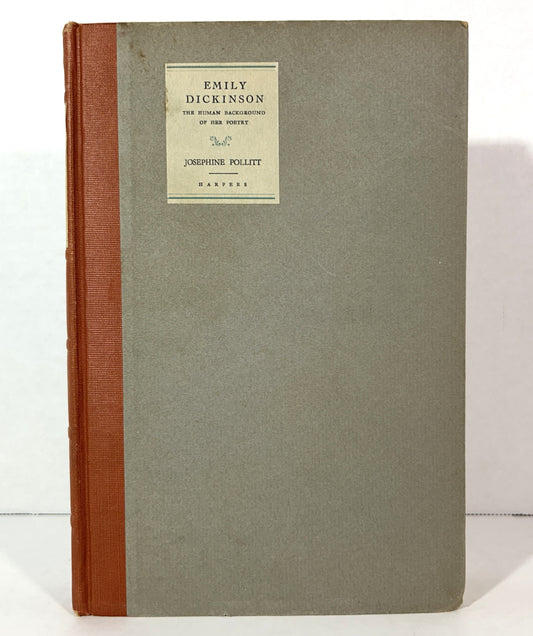 Emily Dickinson: The Human Background of Her Poetry by Josephine Pollitt 1930 1st Edition